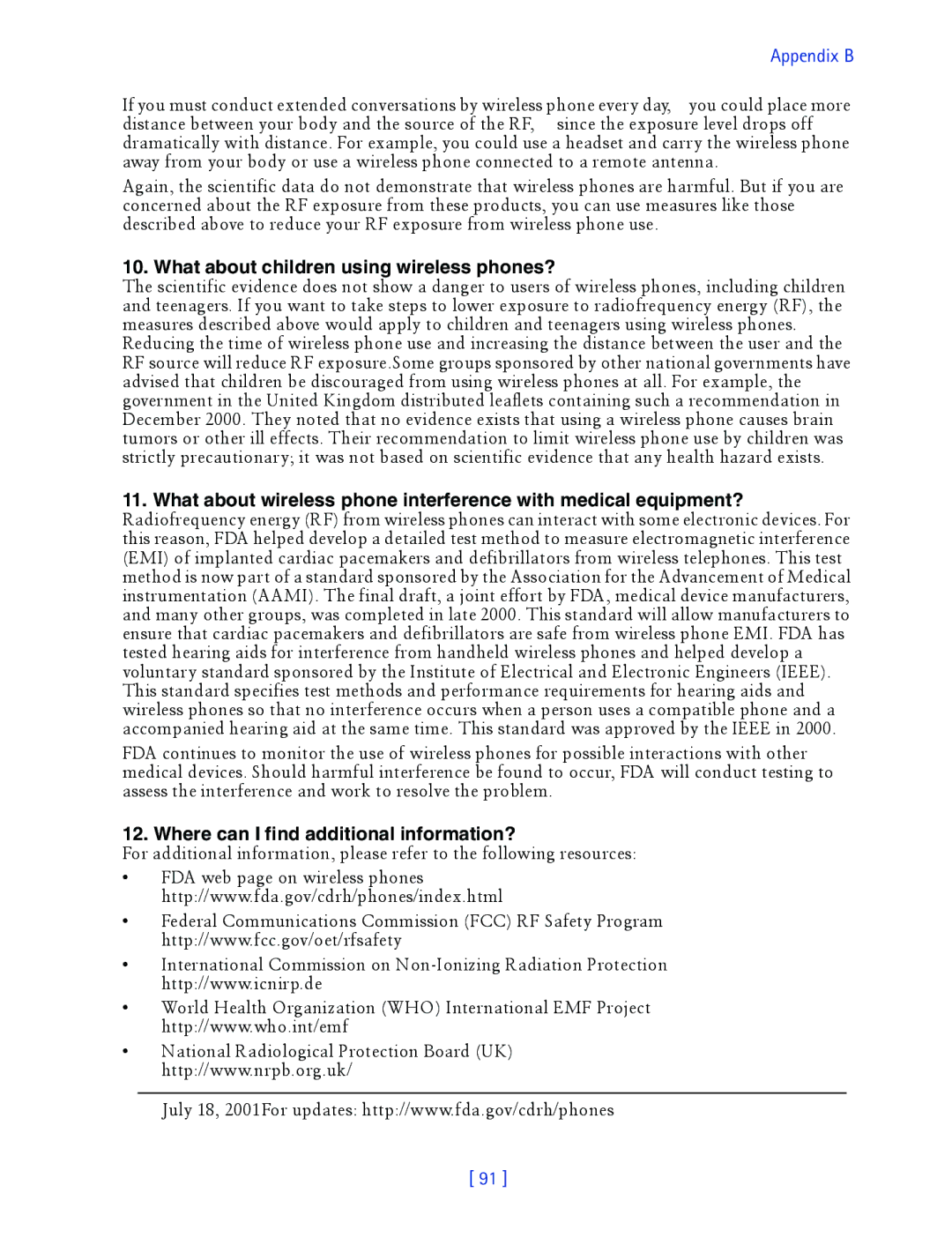 Nokia 2270 manual What about children using wireless phones?, Where can I find additional information? 