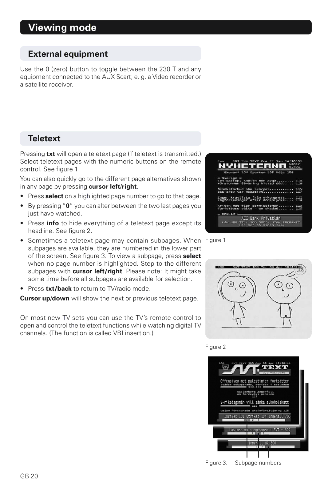 Nokia 230 T manual External equipment, Teletext 