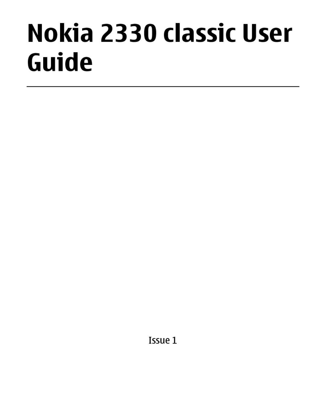 Nokia manual Nokia 2330 classic User Guide 