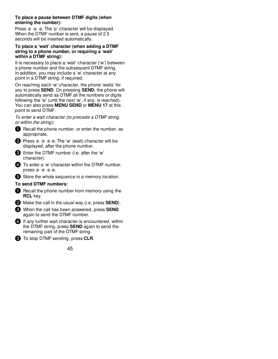 Nokia 239 manual To send Dtmf numbers 