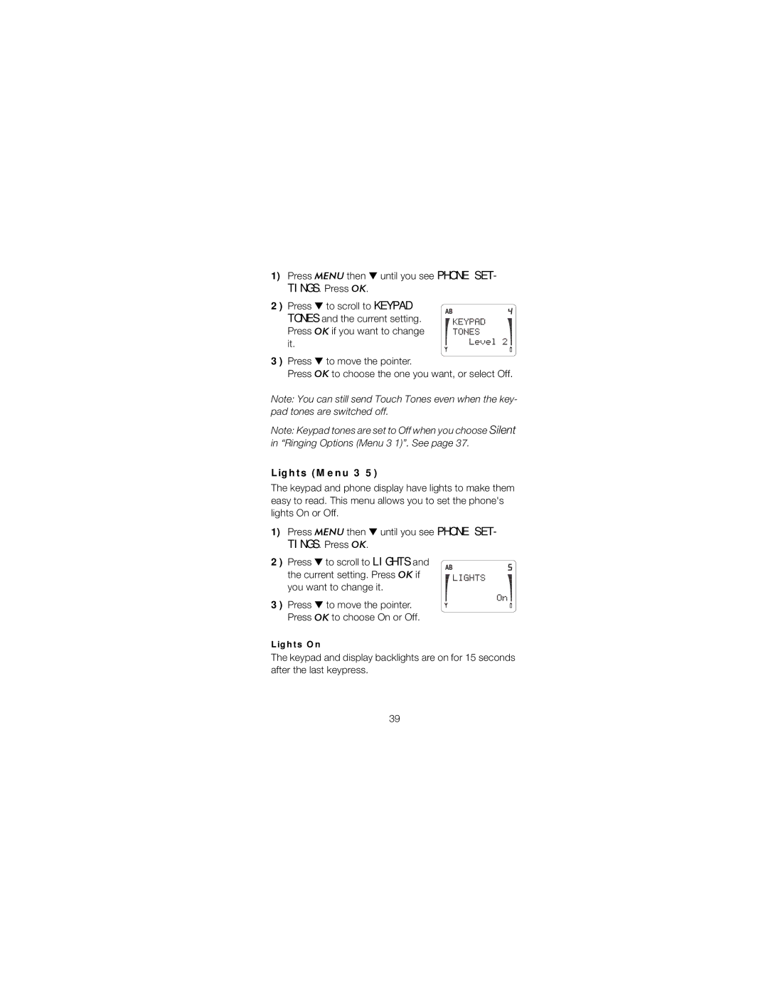 Nokia 252 owner manual Lights Menu 3 