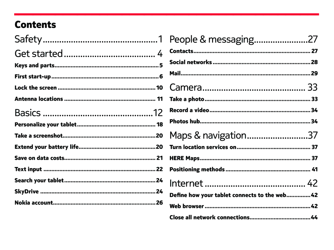 Nokia 2520 manual Contents 