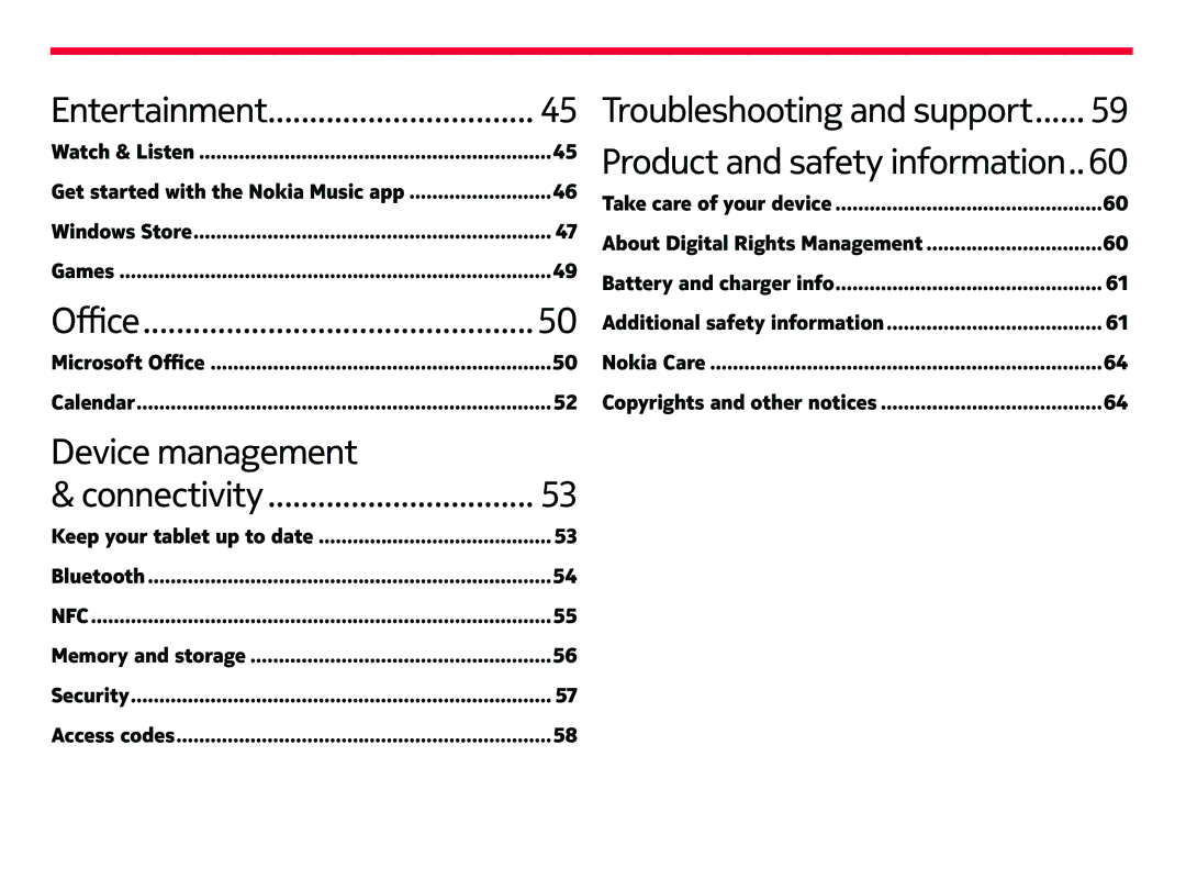 Nokia 2520 manual Device management 