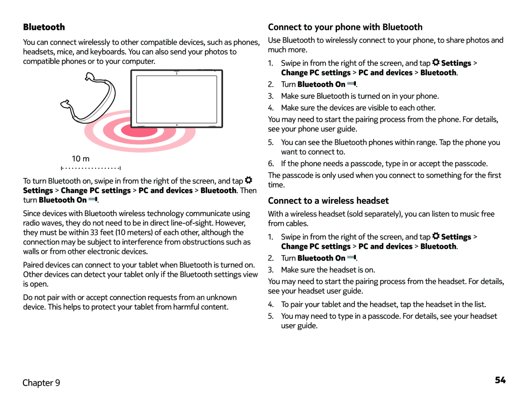 Nokia 2520 manual Connect to your phone with Bluetooth, Connect to a wireless headset, Turn Bluetooth On 