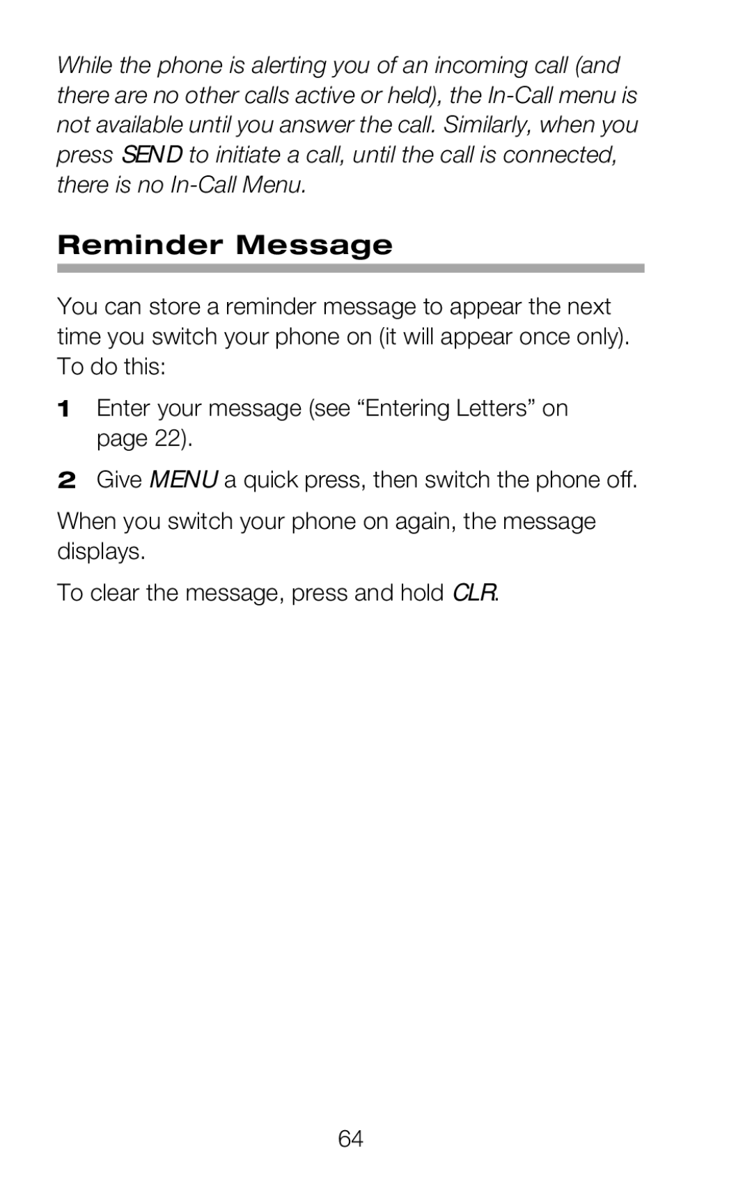 Nokia 252C owner manual Reminder Message 