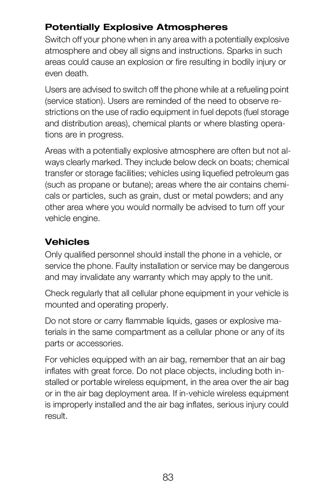 Nokia 252C owner manual Potentially Explosive Atmospheres 