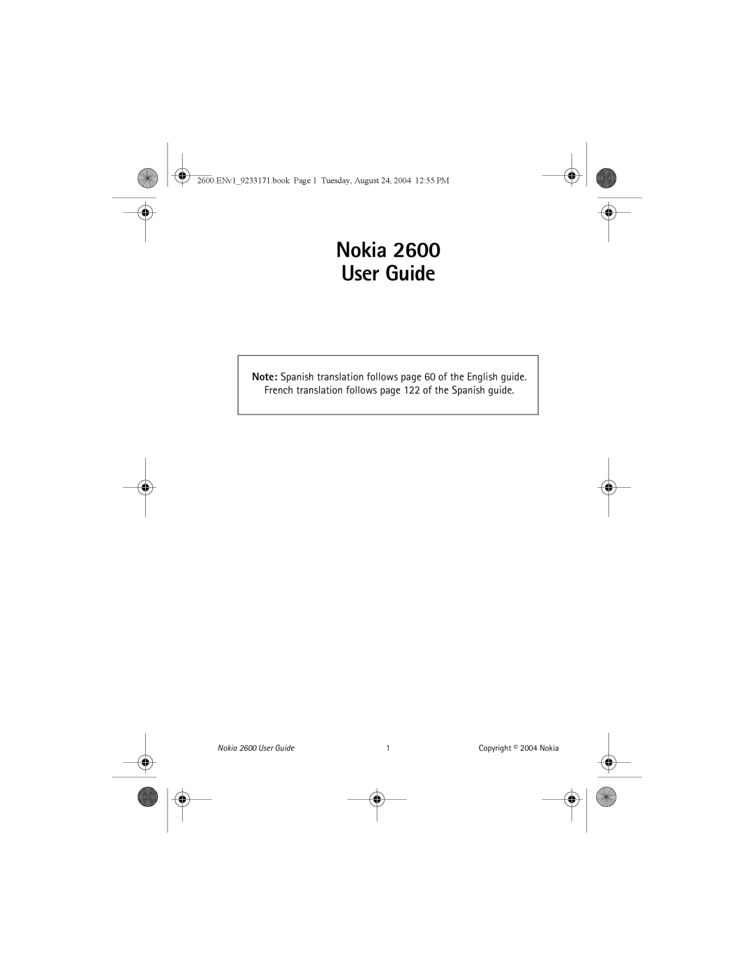 Nokia 2600 manual Nokia User Guide 