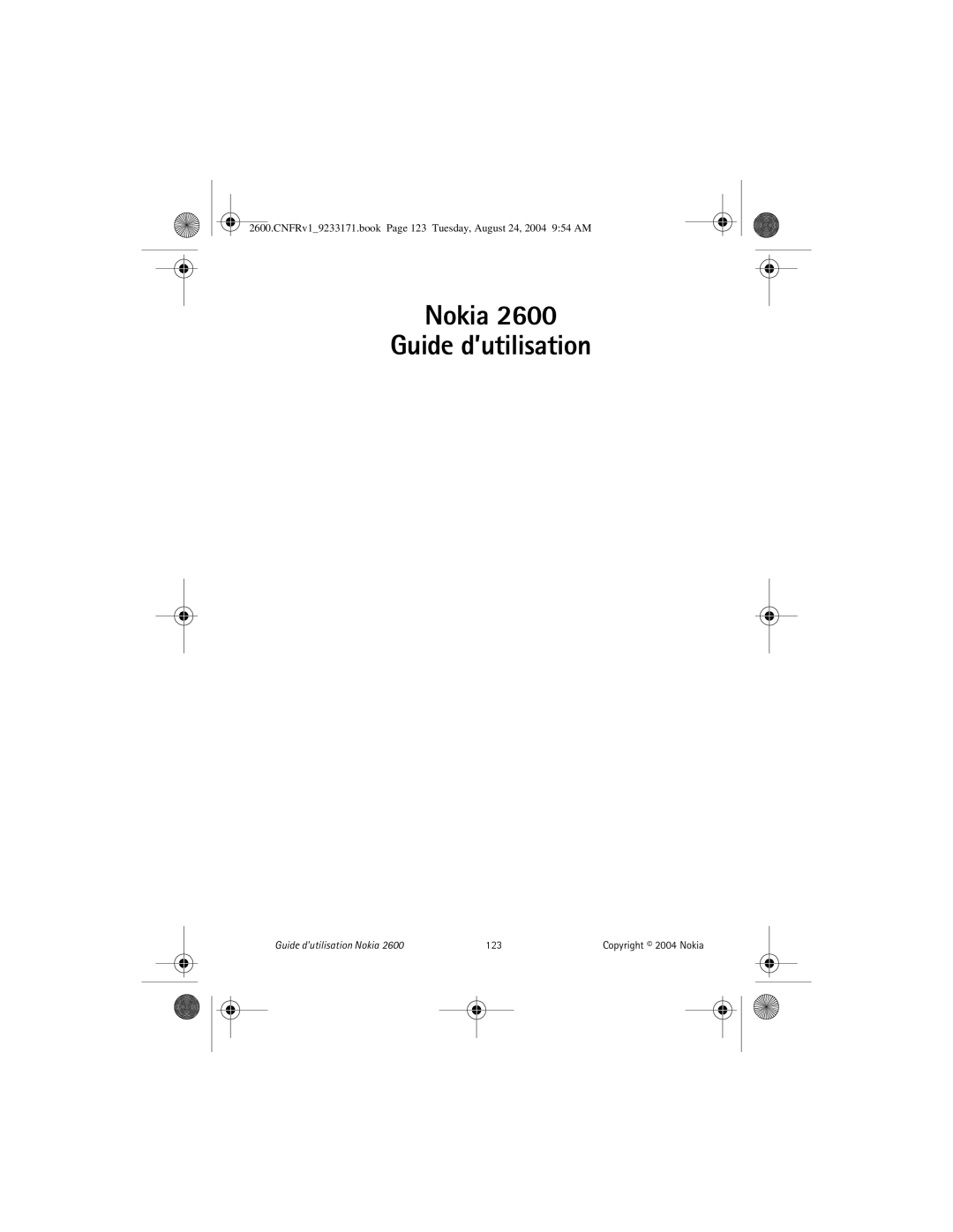 Nokia 2600 manual Nokia Guide d’utilisation 