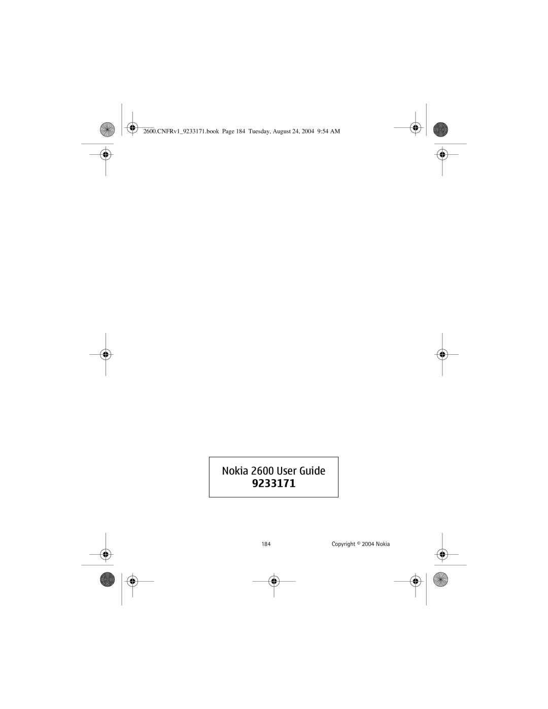 Nokia 2600 manual 9233171 