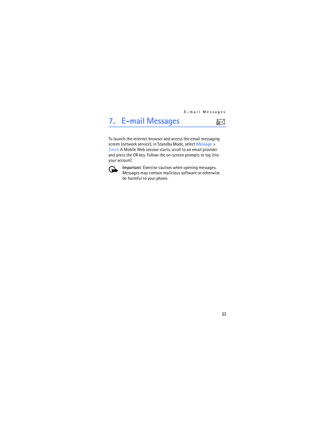 Nokia 2605 manual Mail Messages 