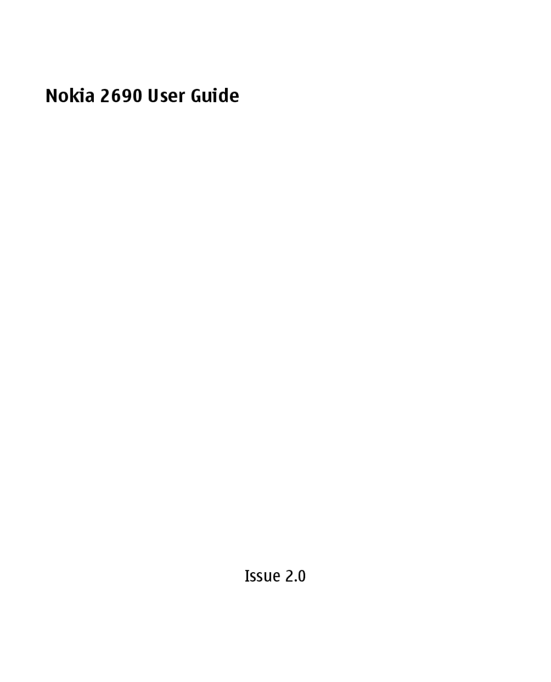 Nokia manual Nokia 2690 User Guide 