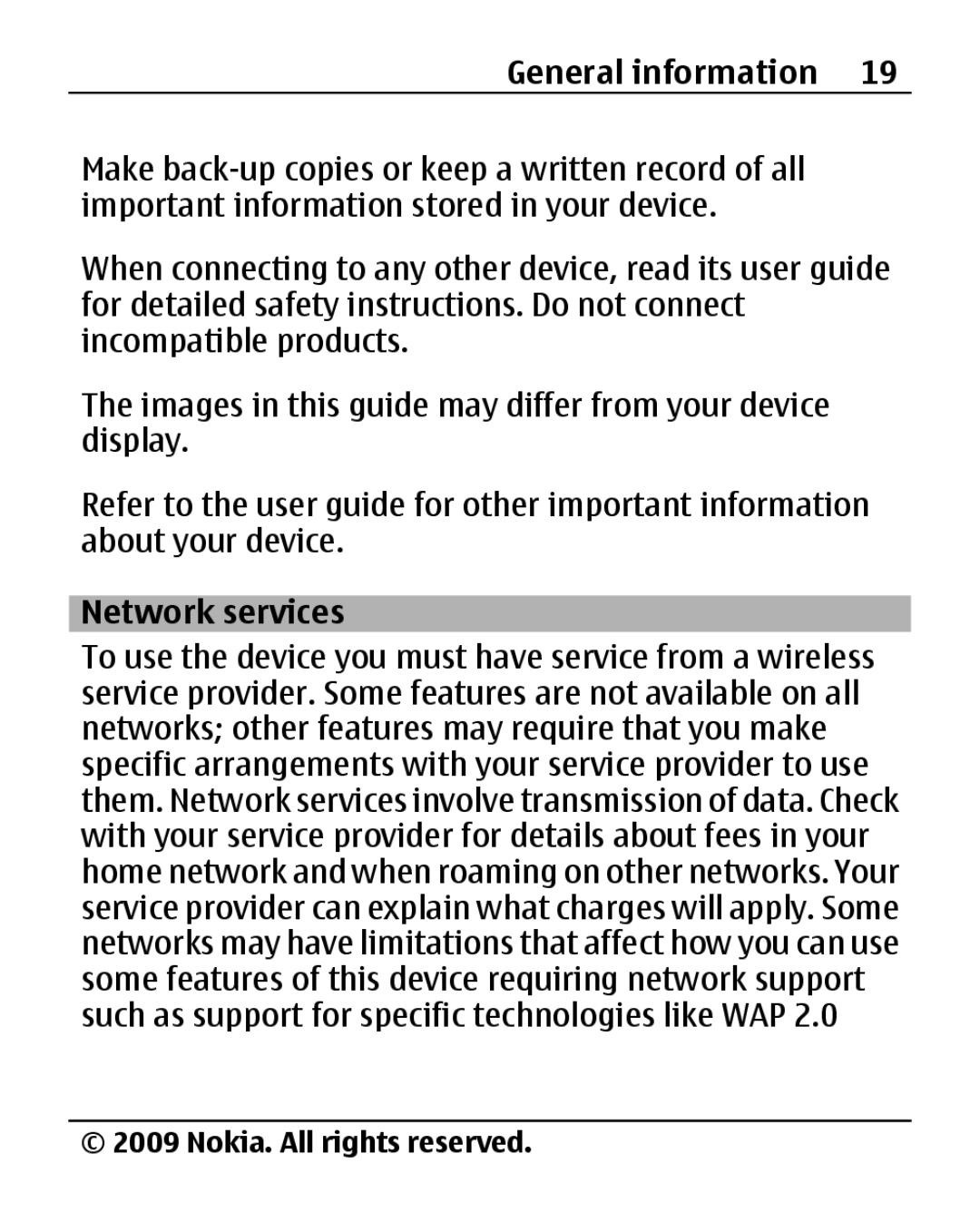 Nokia 2690 manual Network services 