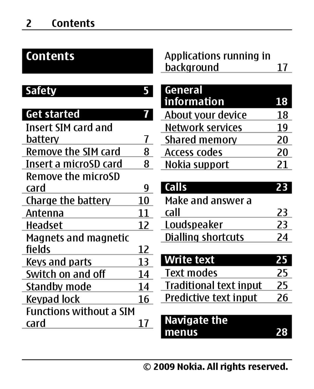 Nokia 2690 manual Contents 