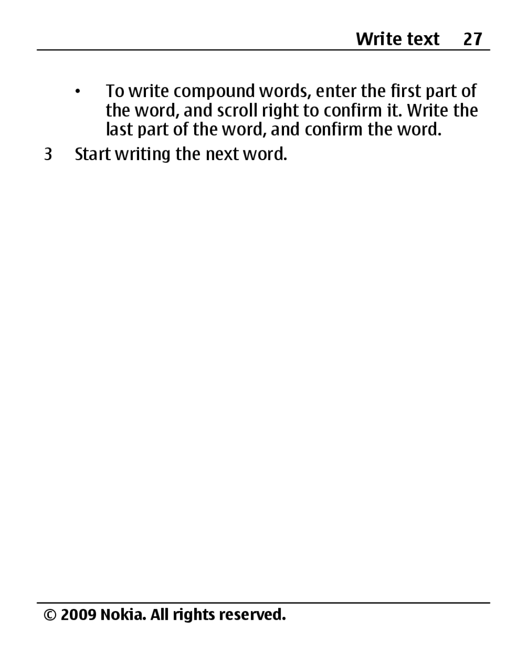 Nokia 2690 manual Write text 