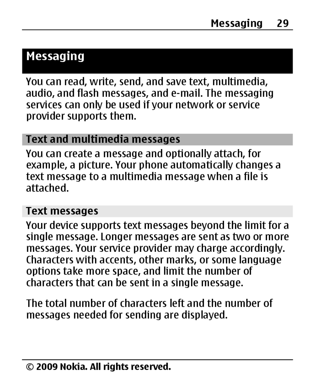 Nokia 2690 manual Messaging, Text and multimedia messages, Text messages 