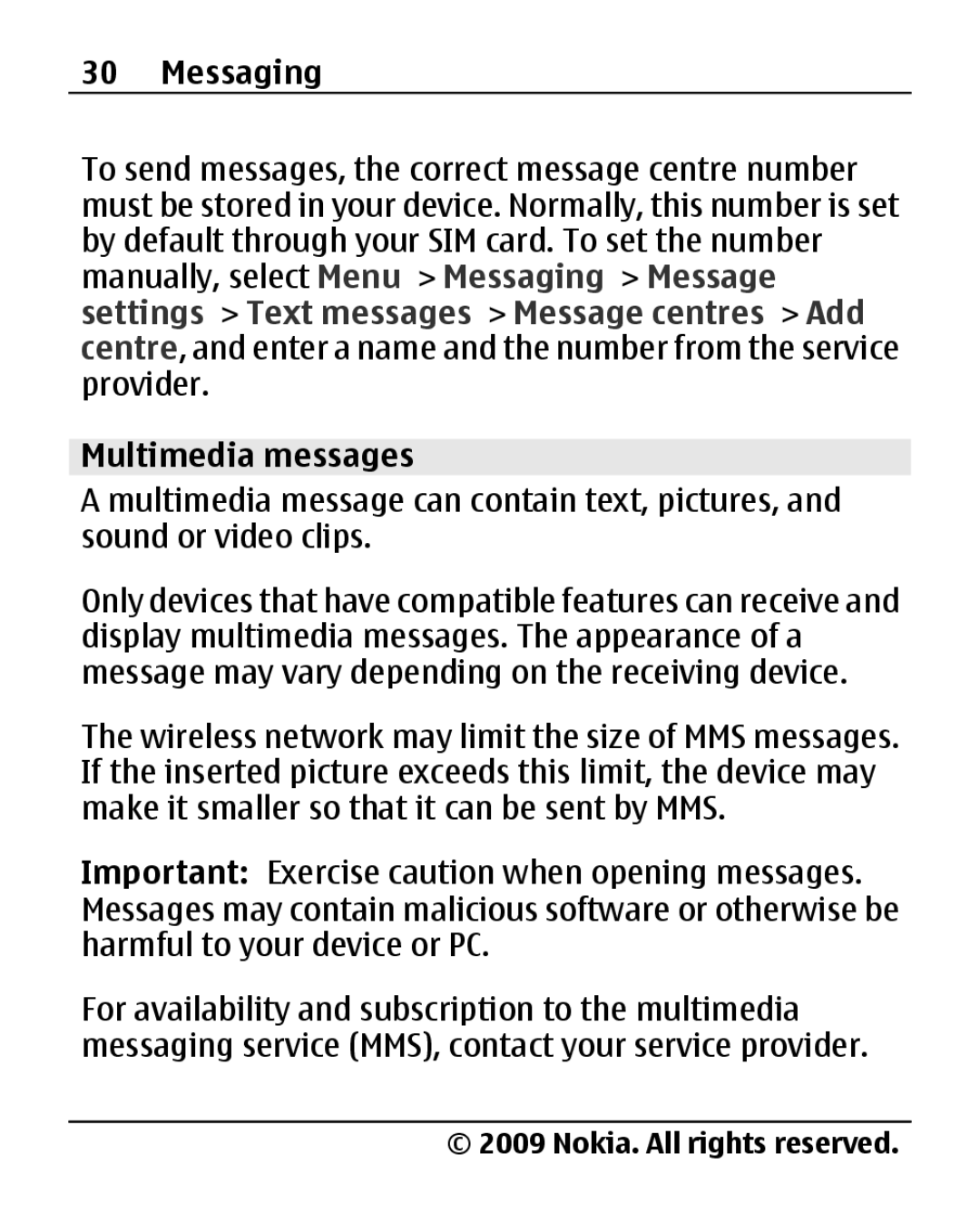 Nokia 2690 manual Multimedia messages 