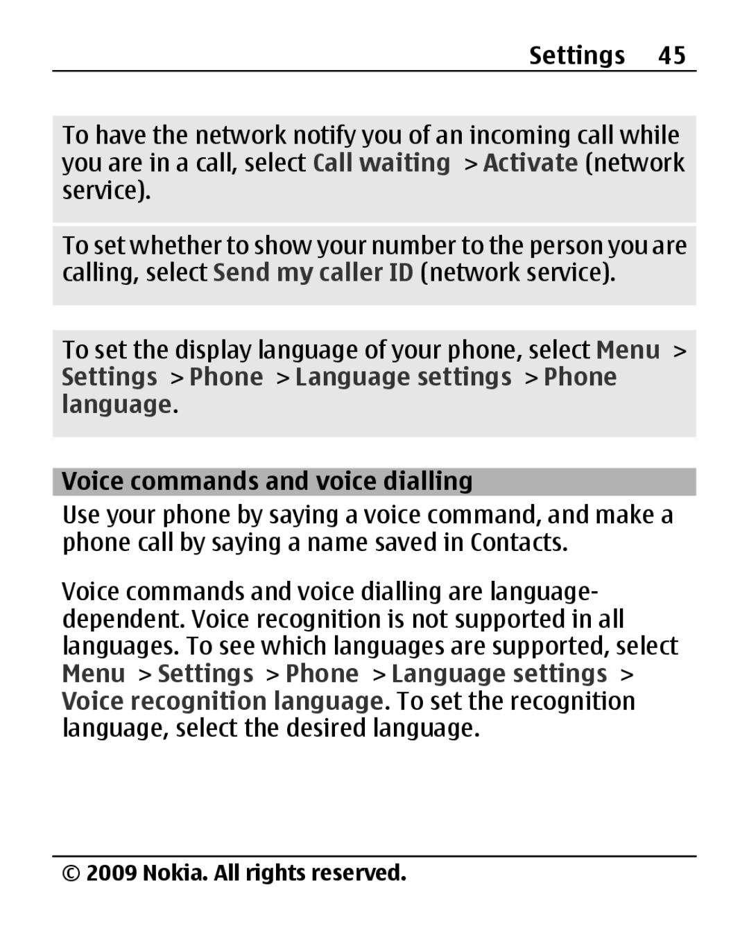 Nokia 2690 manual Voice commands and voice dialling 