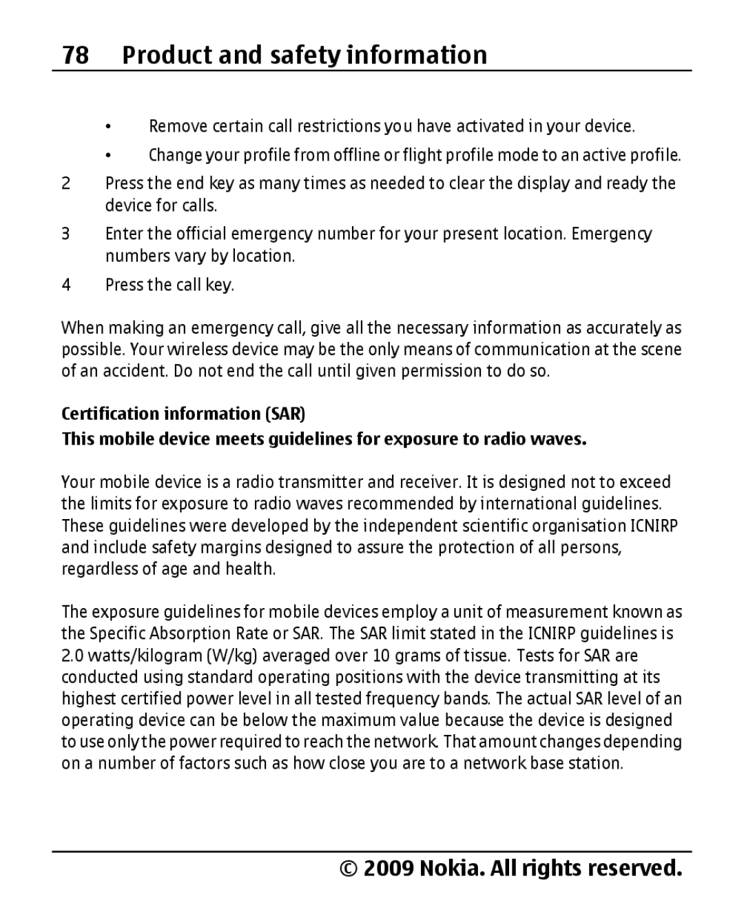 Nokia 2690 manual Product and safety information 