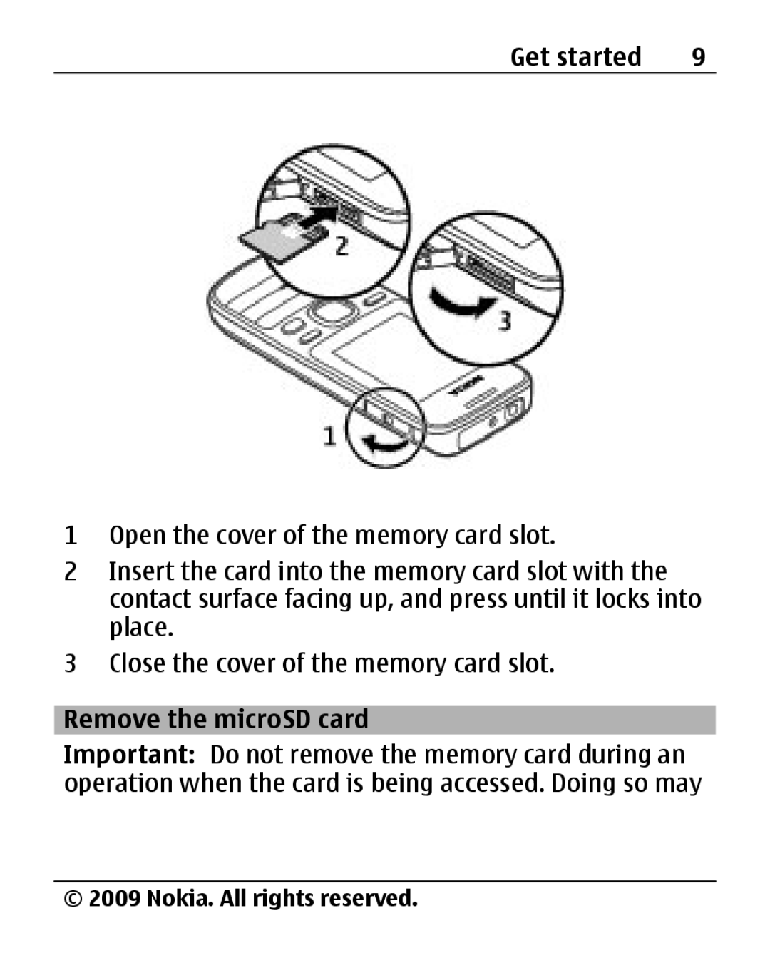 Nokia 2690 manual Remove the microSD card 