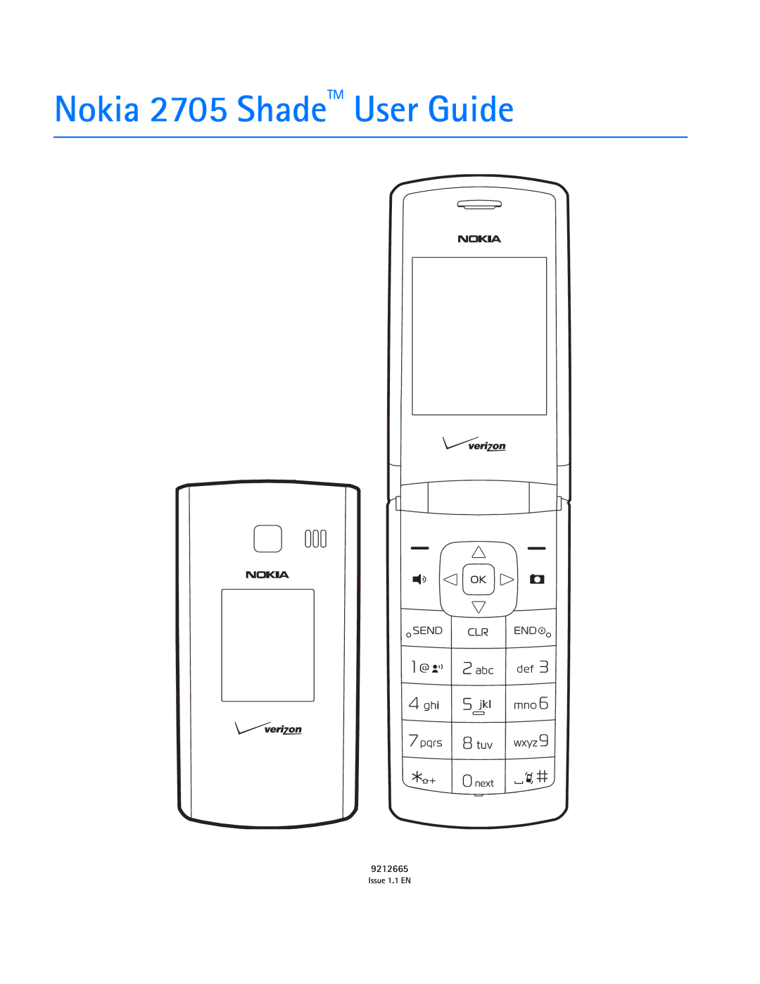 Nokia manual Nokia 2705 ShadeTM User Guide 