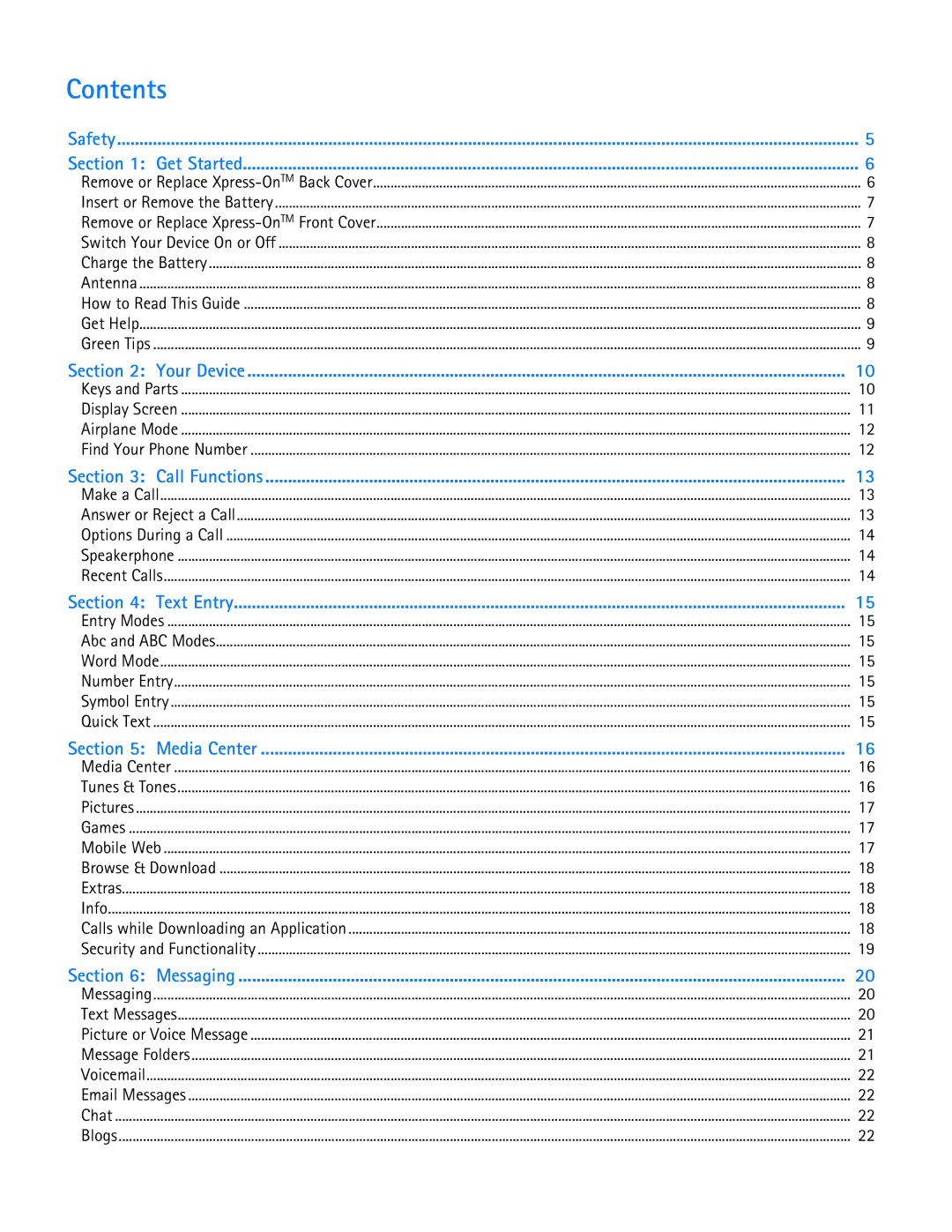 Nokia 2705 manual Contents 