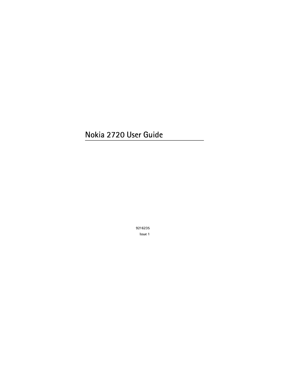 Nokia manual Nokia 2720 User Guide 