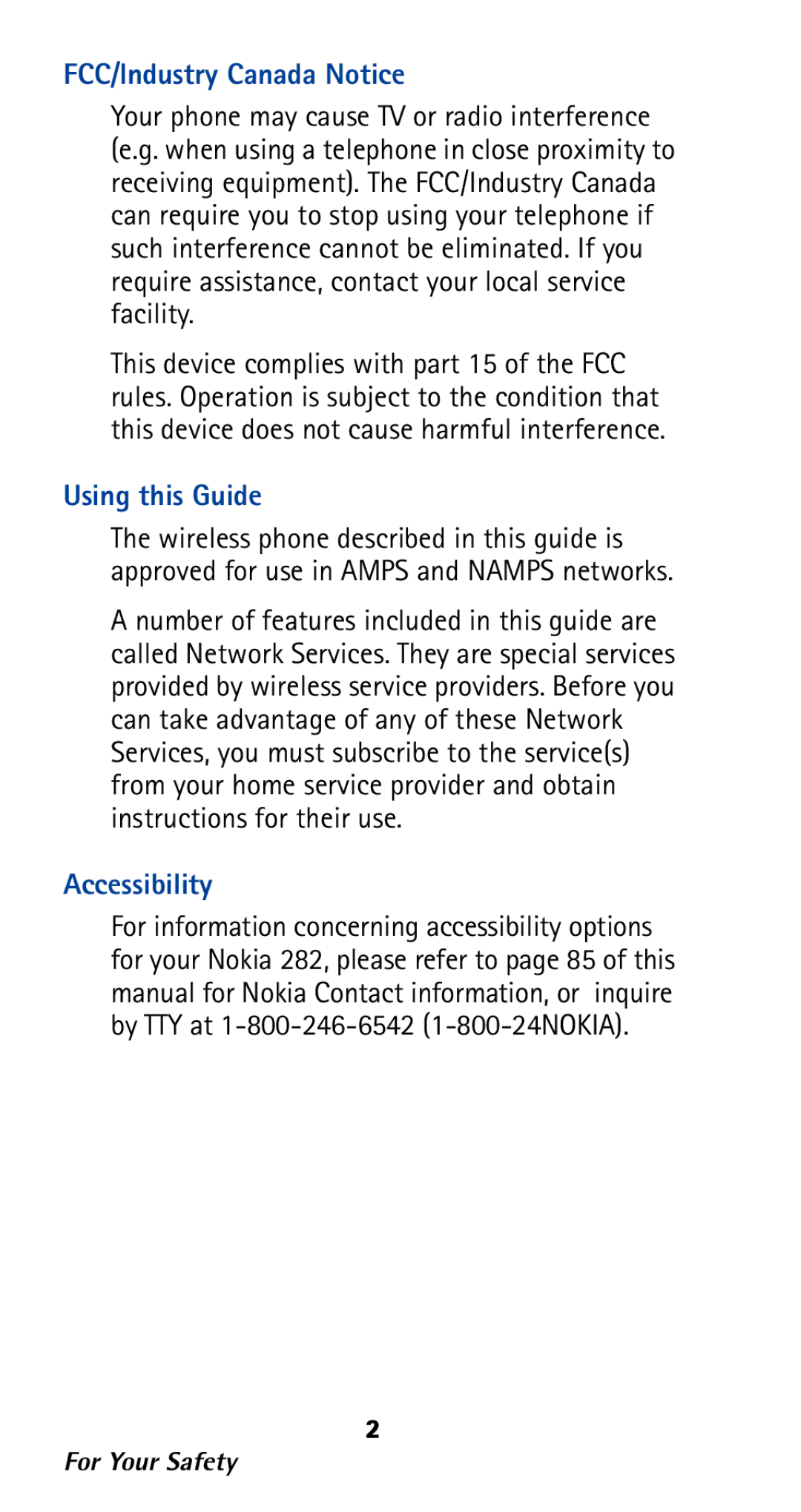 Nokia 282 owner manual FCC/Industry Canada Notice, Using this Guide, Accessibility 