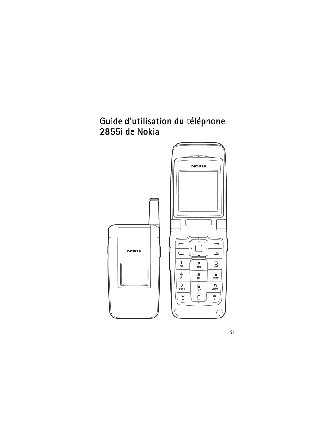 Nokia manual Guide dutilisation du téléphone 2855i de Nokia 