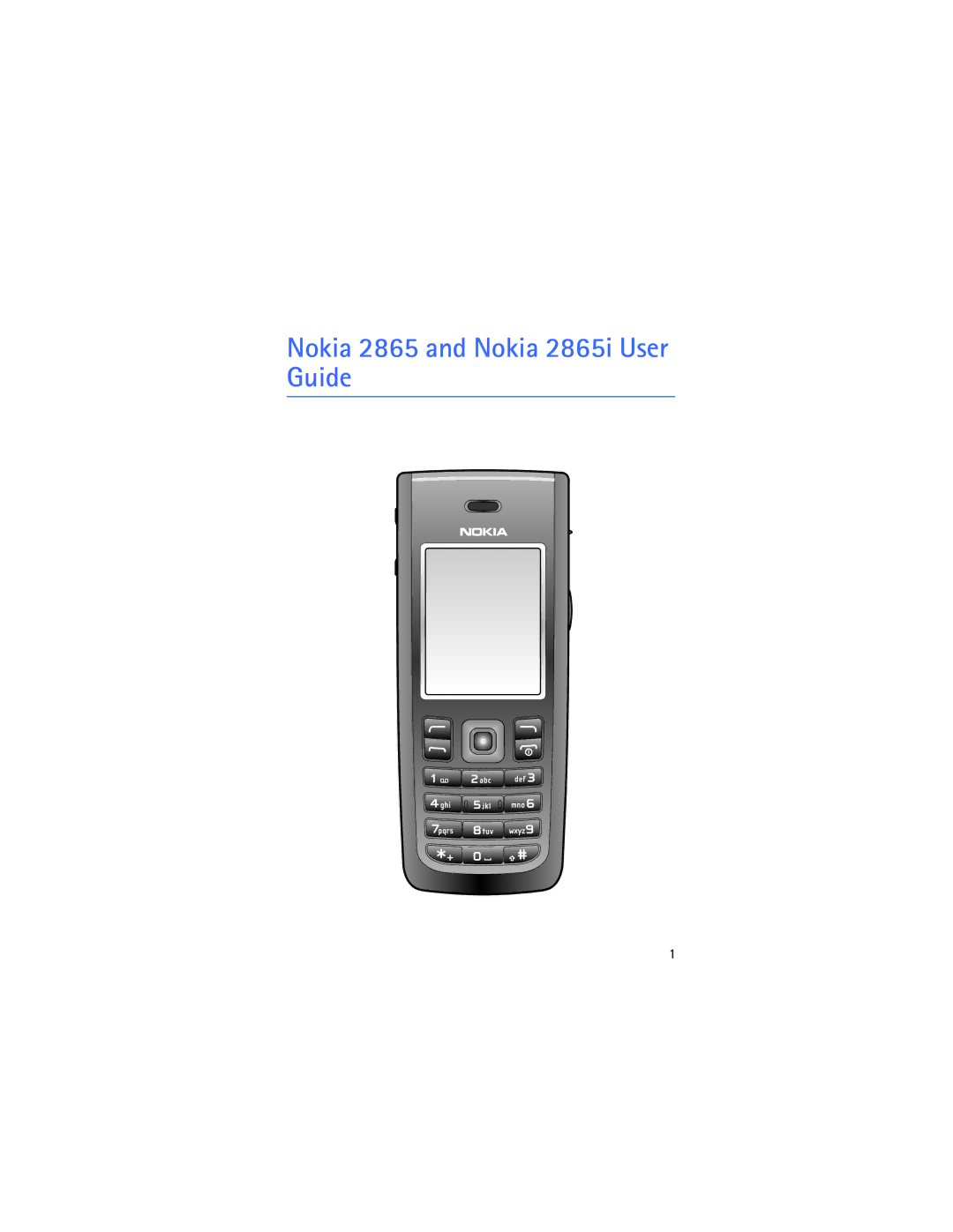 Nokia manual Nokia 2865 and Nokia 2865i User Guide 