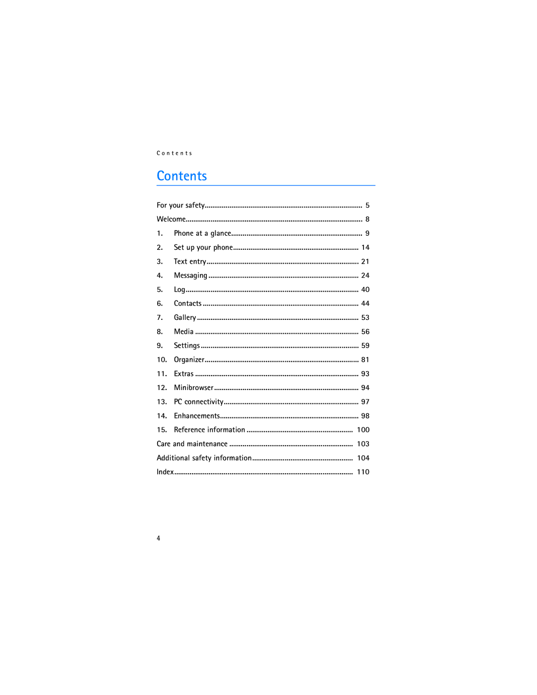 Nokia 2865i manual Contents 