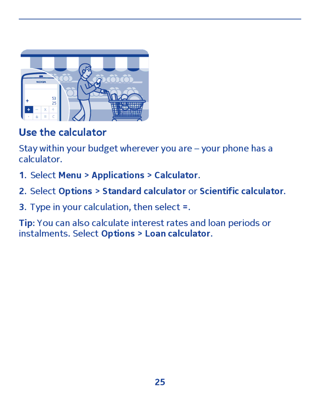 Nokia 300 manual Use the calculator 