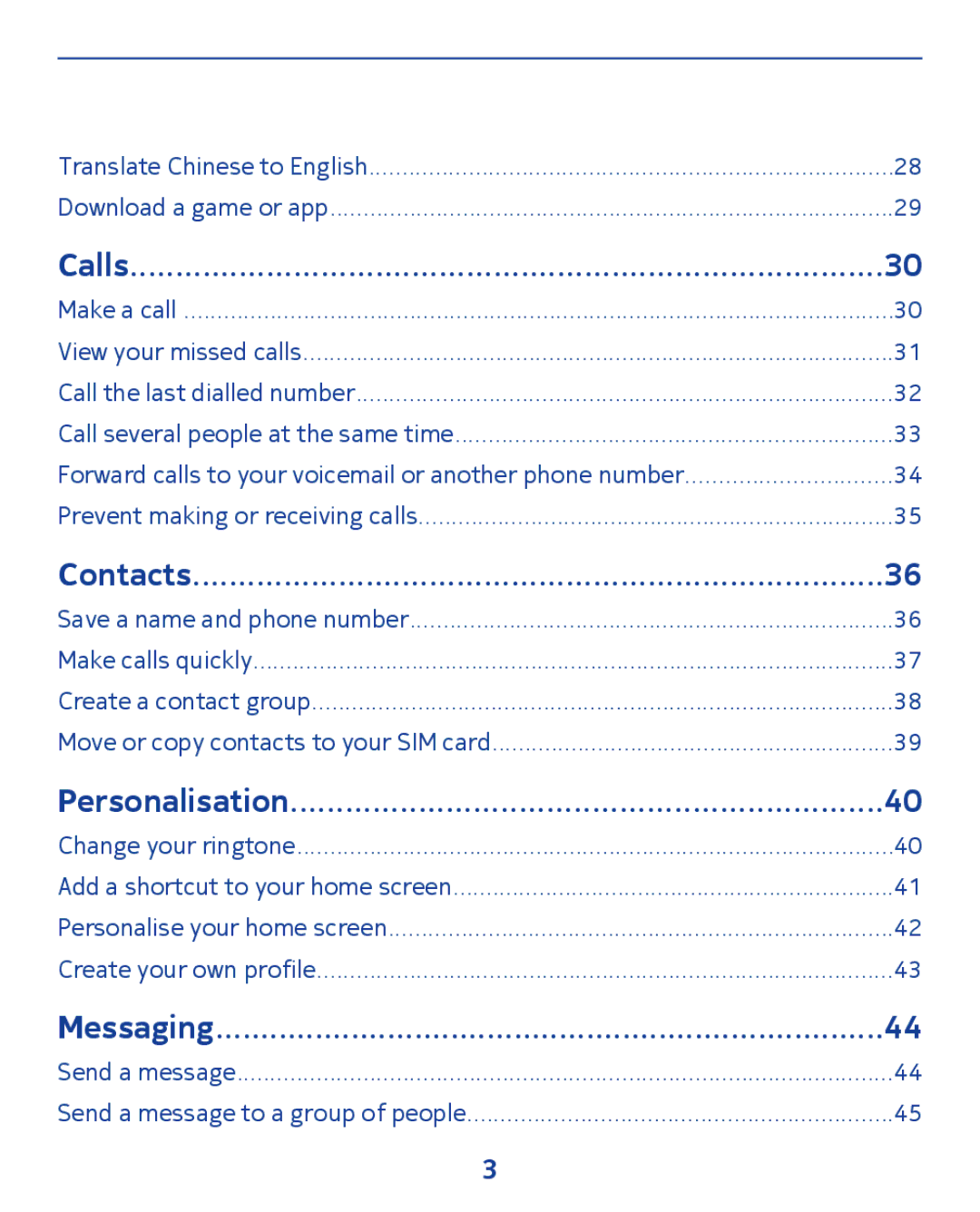 Nokia 300 manual Personalisation, Messaging, Calls 