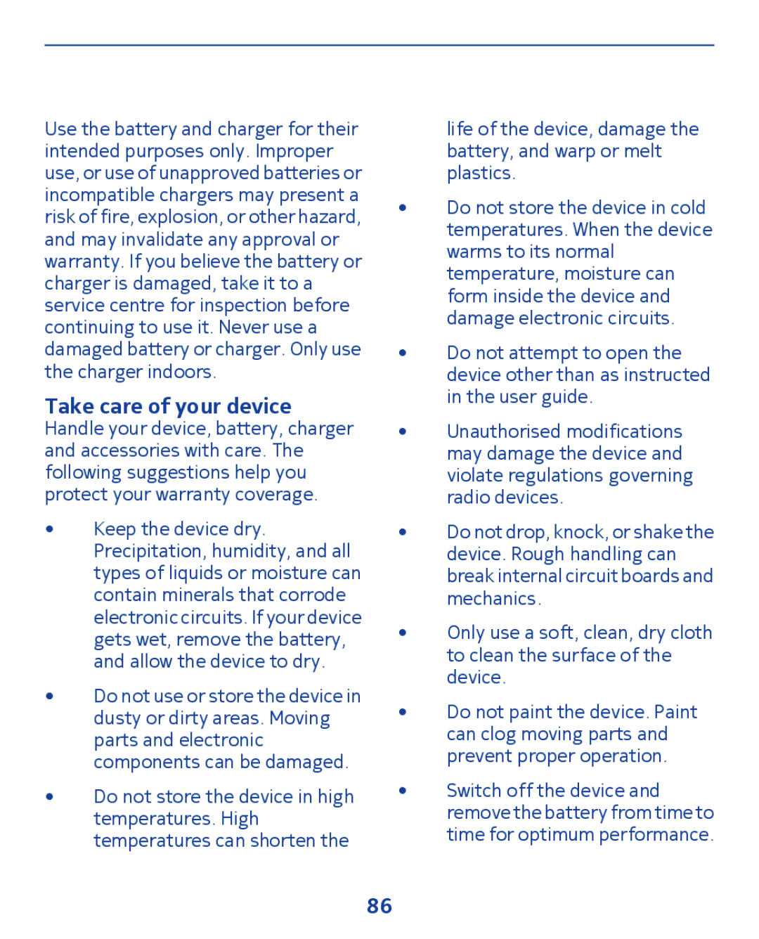 Nokia 300 manual Take care of your device 