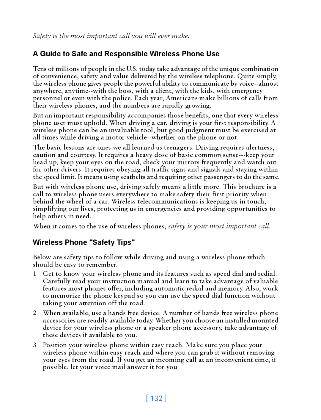 Nokia 3200 manual Guide to Safe and Responsible Wireless Phone Use, Wireless Phone Safety Tips 