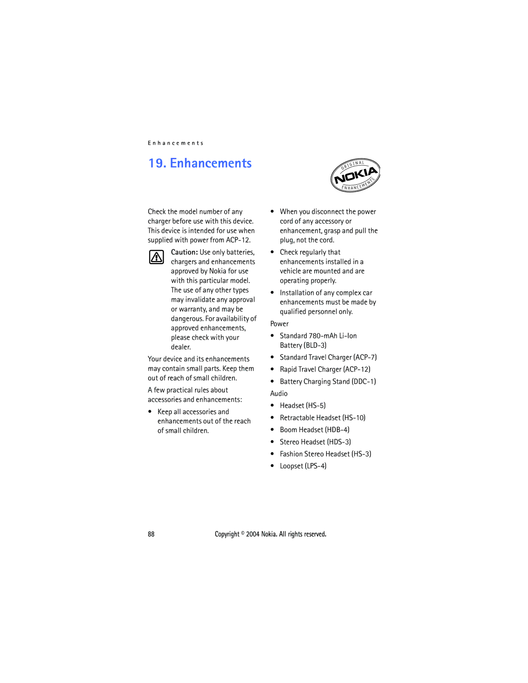 Nokia 3205 manual Enhancements 