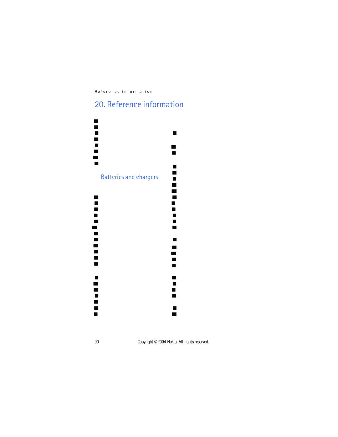 Nokia 3205 manual Reference information, Batteries and chargers 