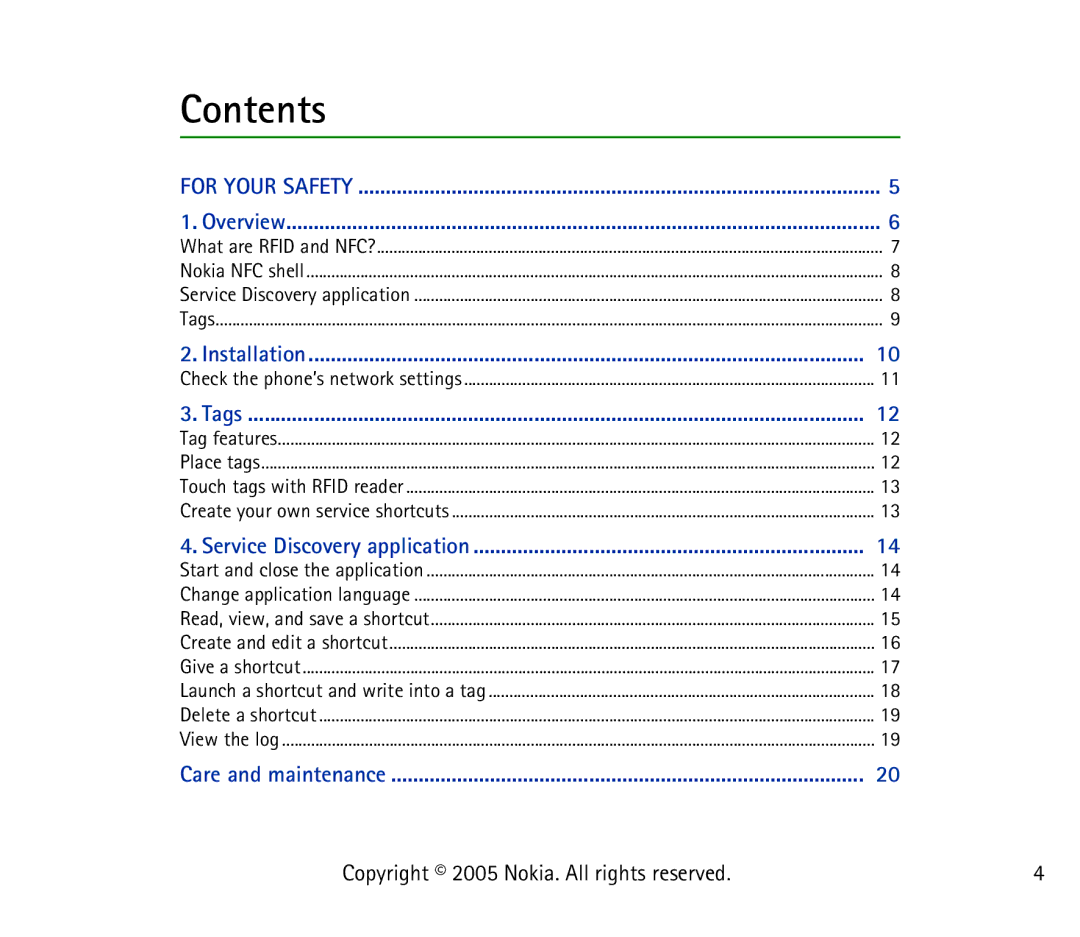 Nokia 3220 manual Contents 