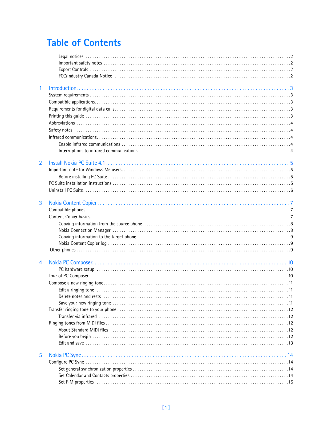 Nokia 3320, 3360 manual Table of Contents 