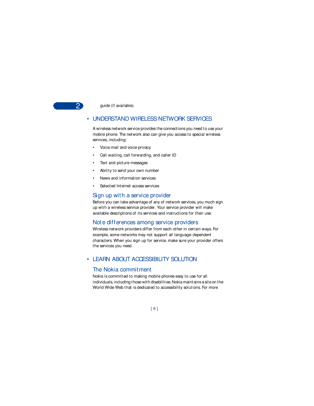 Nokia 3360 manual Understand Wireless Network Services, Sign up with a service provider, Learn about Accessibility Solution 