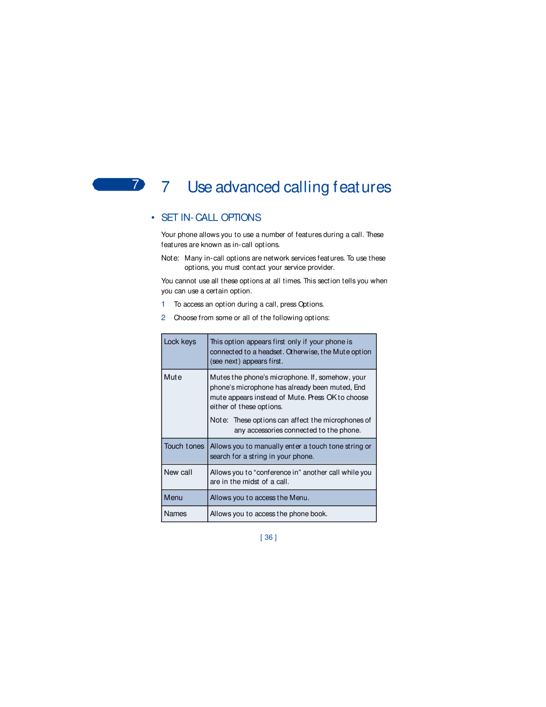 Nokia 3360 manual Use advanced calling features, SET IN-CALL Options 