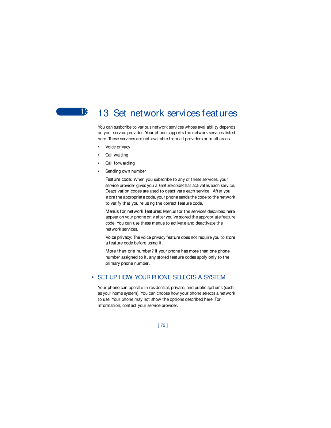 Nokia 3360 manual 13 13 Set network services features, SET UP HOW Your Phone Selects a System 