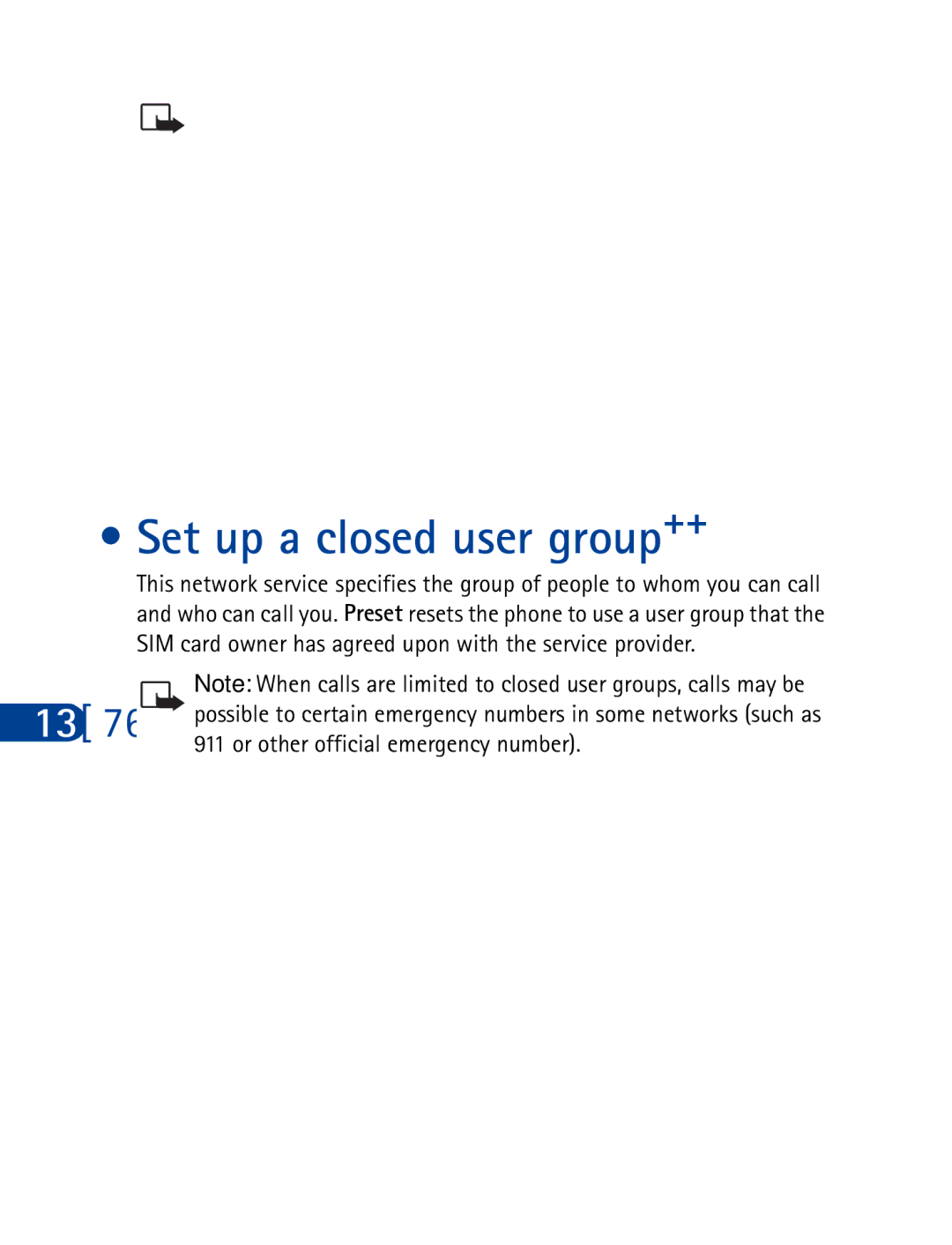 Nokia 3390 manual Set up a closed user group++ 