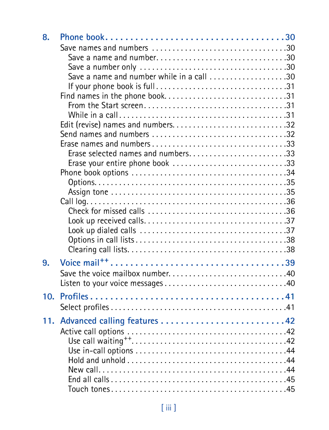 Nokia 3395 manual Select profiles, Iii 