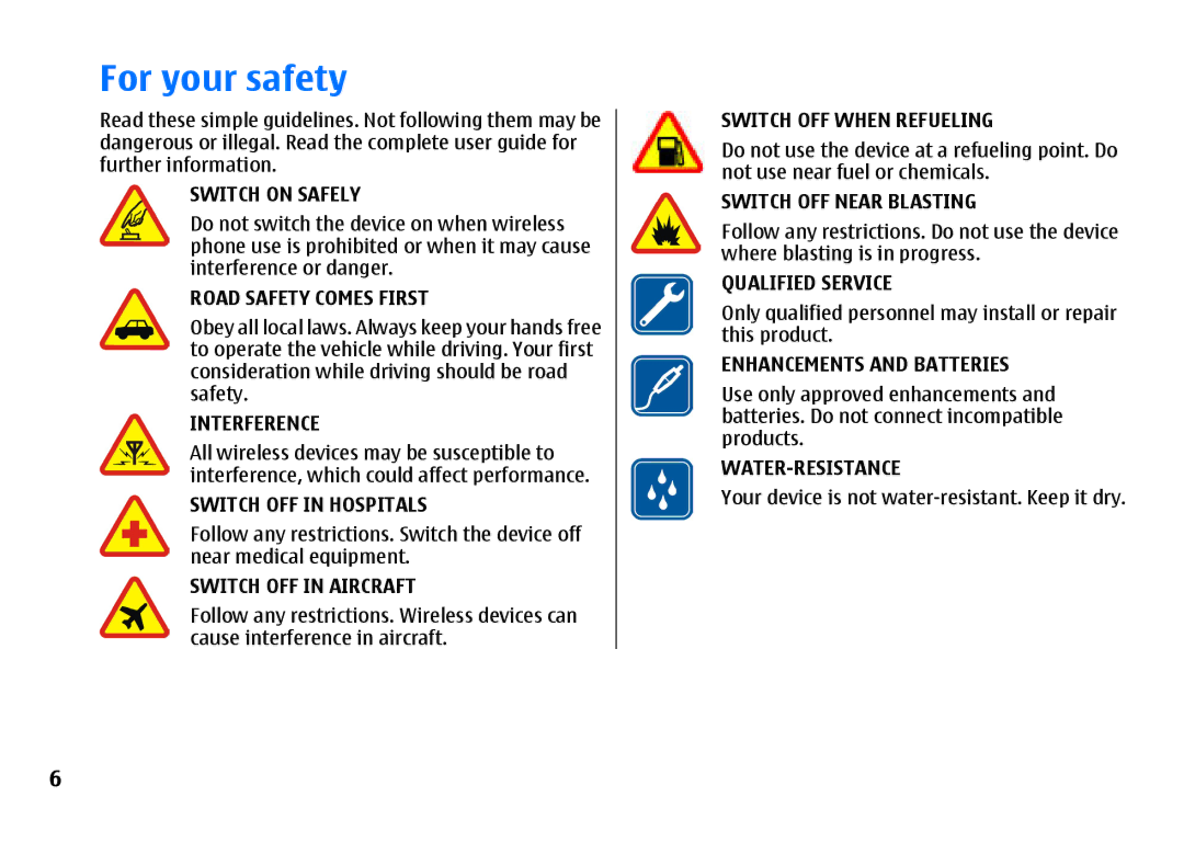 Nokia 3500 manual For your safety, Only qualified personnel may install or repair this product 