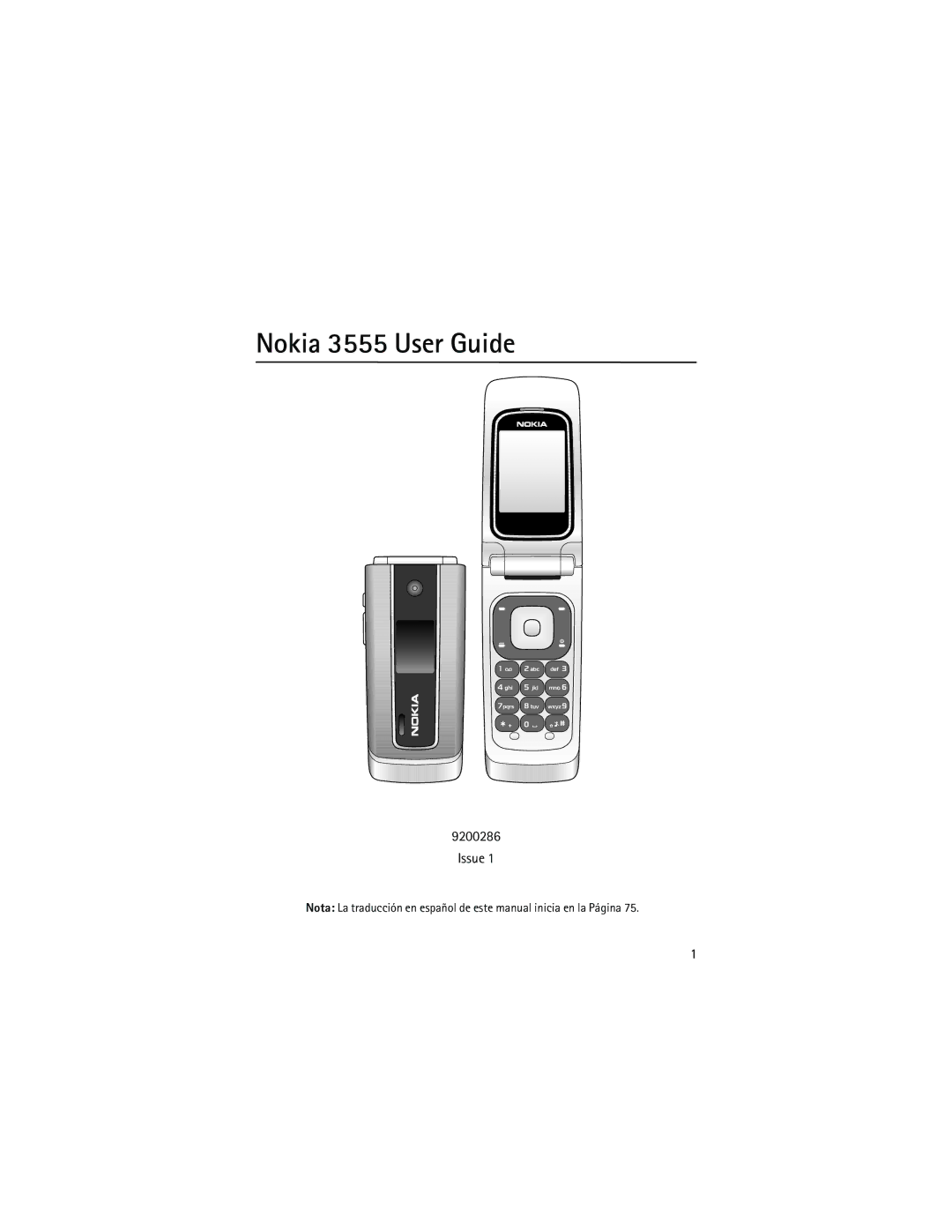 Nokia manual Nokia 3555 User Guide, Issue 