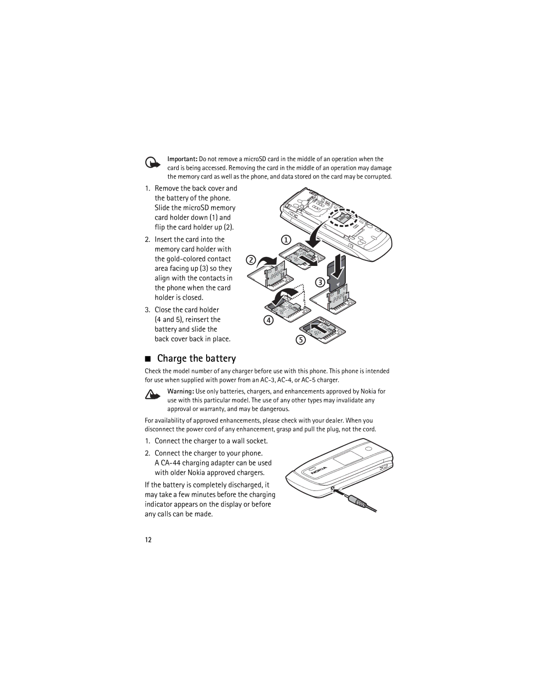 Nokia 3555 manual Charge the battery 