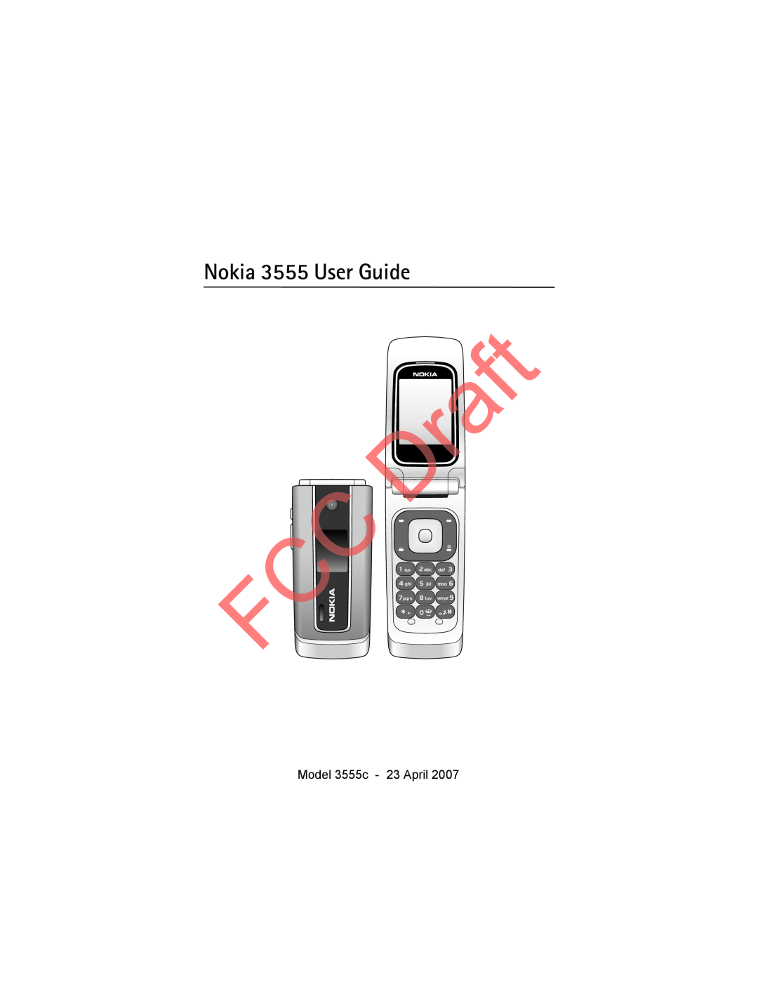 Nokia manual Model 3555c - 23 April, Nokia 3555 User Guide 