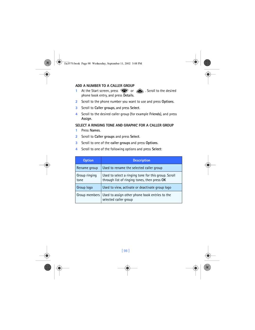 Nokia 3570 manual ADD a Number to a Caller Group, Select a Ringing Tone and Graphic for a Caller Group, Group ringing 