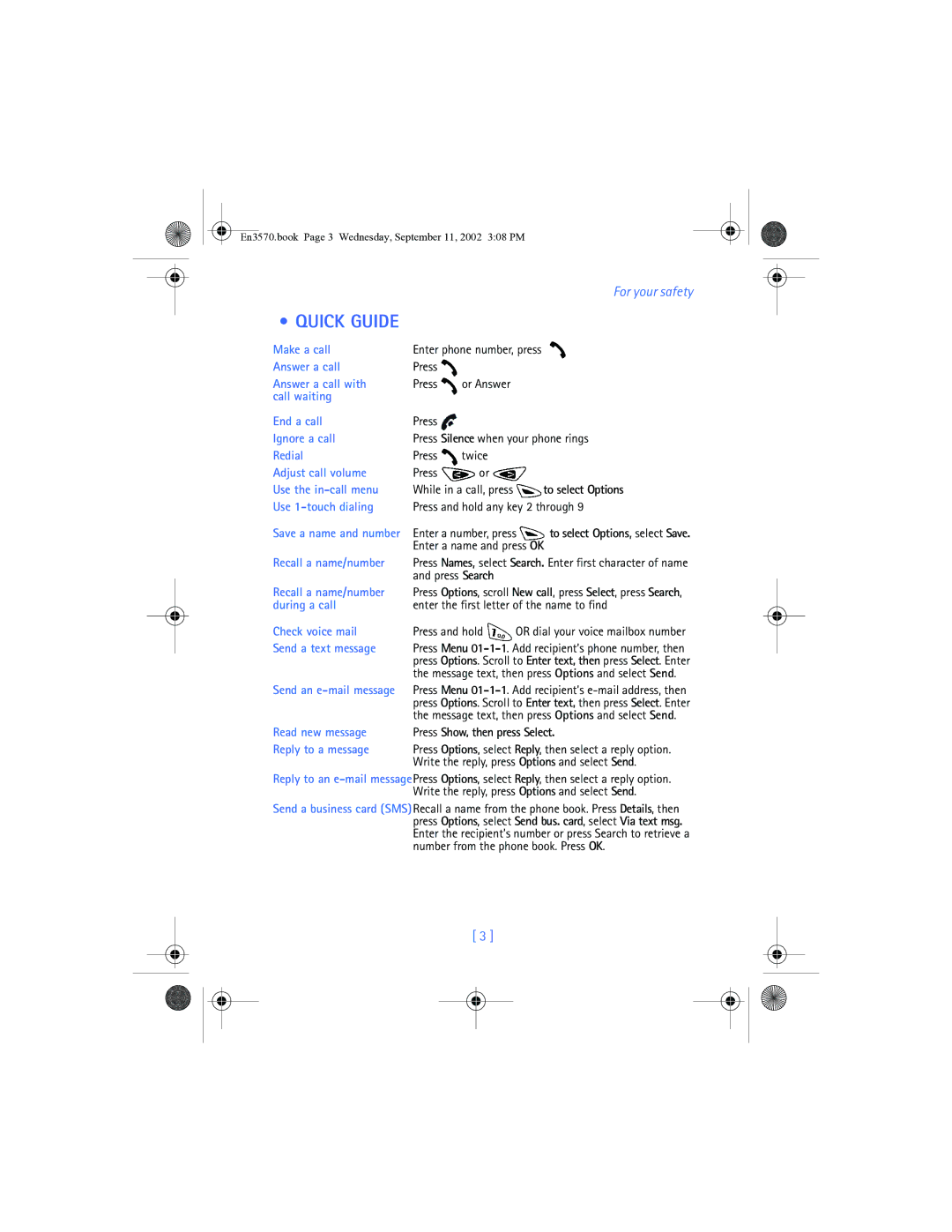 Nokia 3570 manual Quick Guide 