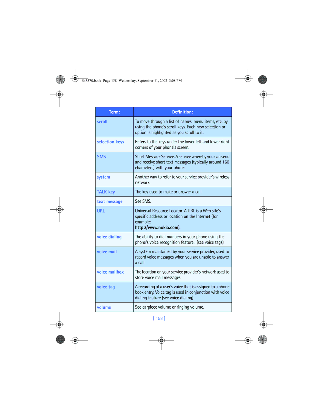 Nokia 3570 manual 158 